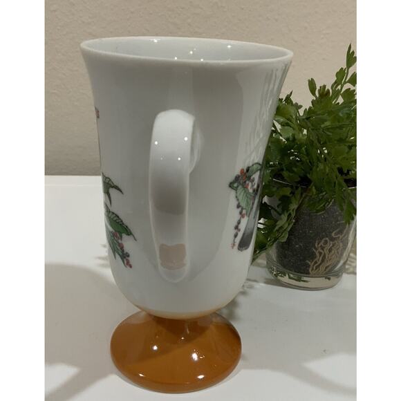 Vtg 1960's Fred Roberts Songbird Orange Pedestal Irish Coffee Tea Mug Cup Japan - Picture 4 of 8